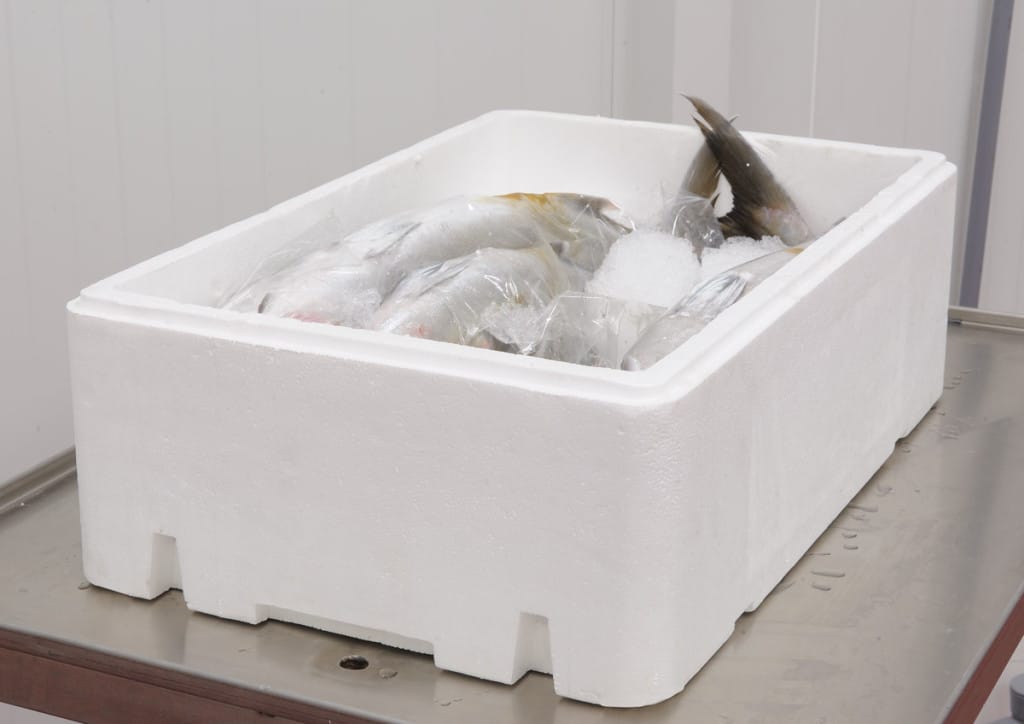 Caja de transporte para pescado: mantenimiento de temperatura