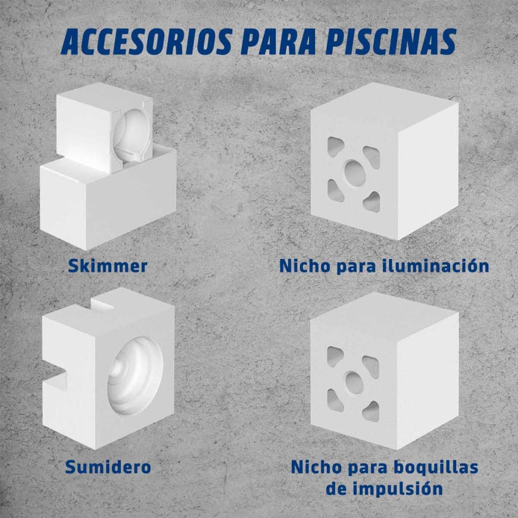 Accesorios para piscinas fabricadas en Poliestireno Expandido