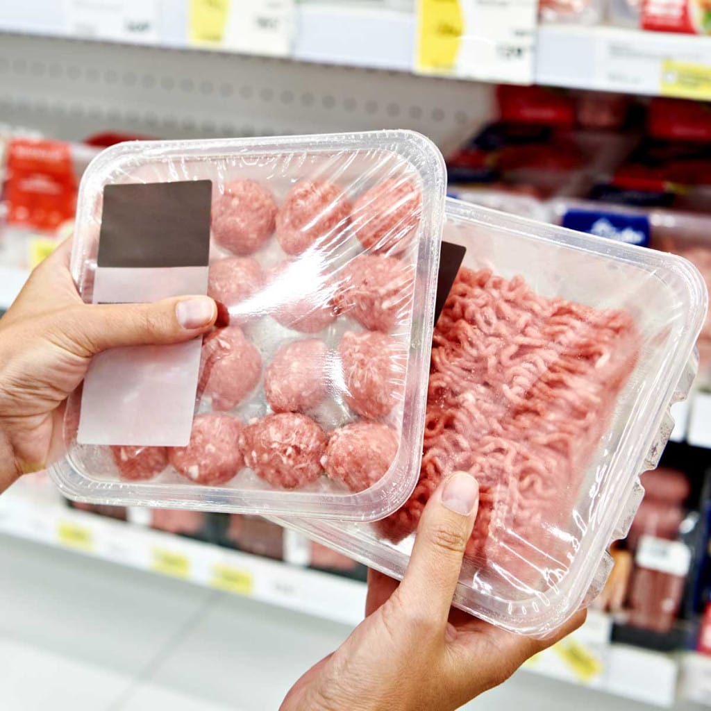 Envases de plástico en carnes frescas