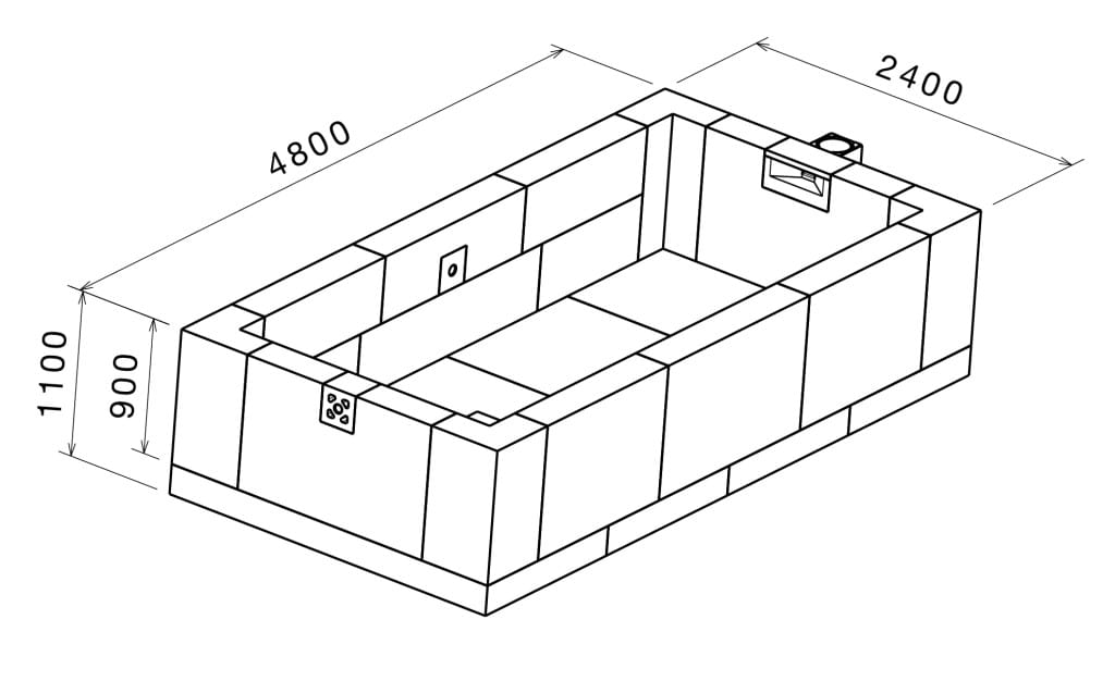 KIPOOL Modelo de piscina Capri 2400x4800x900